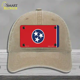 Tennessee State Flag Novelty License Plate Hat Unconstructed Cotton / Khaki