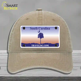 South Carolina Blank Novelty License Plate Hat Unconstructed Cotton / Khaki