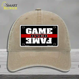 Game Over Fame Novelty License Plate Hat Unconstructed Cotton / Khaki