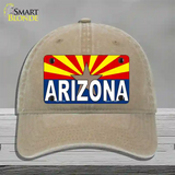 Arizona Flag White Arizona Novelty License Plate Hat Sign Unconstructed Cotton / Khaki