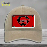 Super Bitch Novelty License Plate Hat Unconstructed Cotton / Khaki