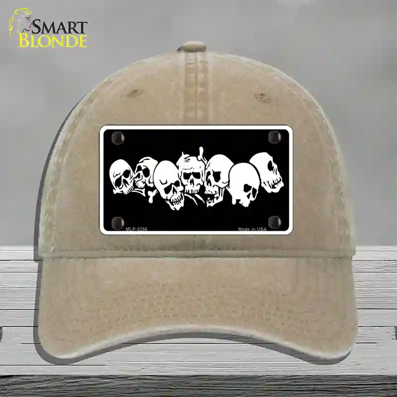 Skulls Novelty License Plate Hat Unconstructed Cotton / Khaki