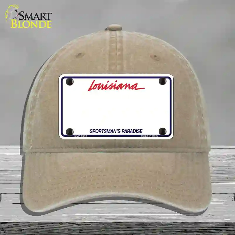 Louisiana Sportsman Blank Plate Novelty License Plate Hat Unconstructed Cotton / Khaki