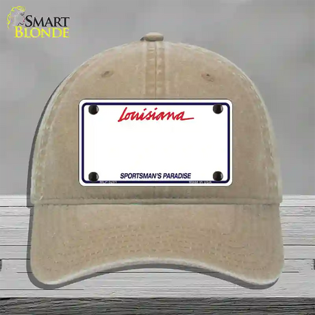 Louisiana Sportsman Blank Plate Novelty License Plate Hat Unconstructed Cotton / Khaki