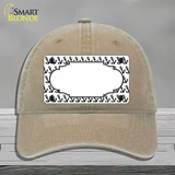 White Black Anchor Scallop Center Novelty License Plate Hat Unconstructed Cotton / Khaki