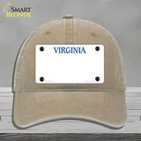 Virginia Old Dominion Blank Novelty License Plate Hat Unconstructed Cotton / Khaki