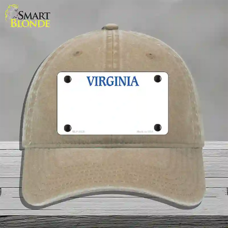 Virginia Old Dominion Blank Novelty License Plate Hat Unconstructed Cotton / Khaki