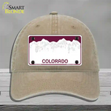 Colorado State Blank Novelty License Plate Hat Unconstructed Cotton / Khaki
