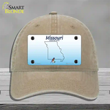 Missouri Show Me Blank Novelty License Plate Hat Unconstructed Cotton / Khaki