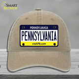 Pennsylvania State Novelty License Plate Hat Unconstructed Cotton / Khaki