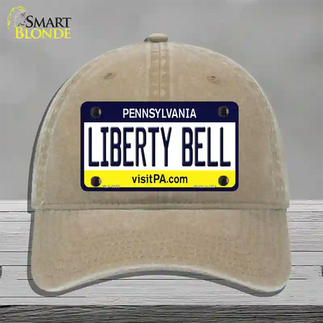 Liberty Bell Pennsylvania State Novelty License Plate Hat Unconstructed Cotton / Khaki