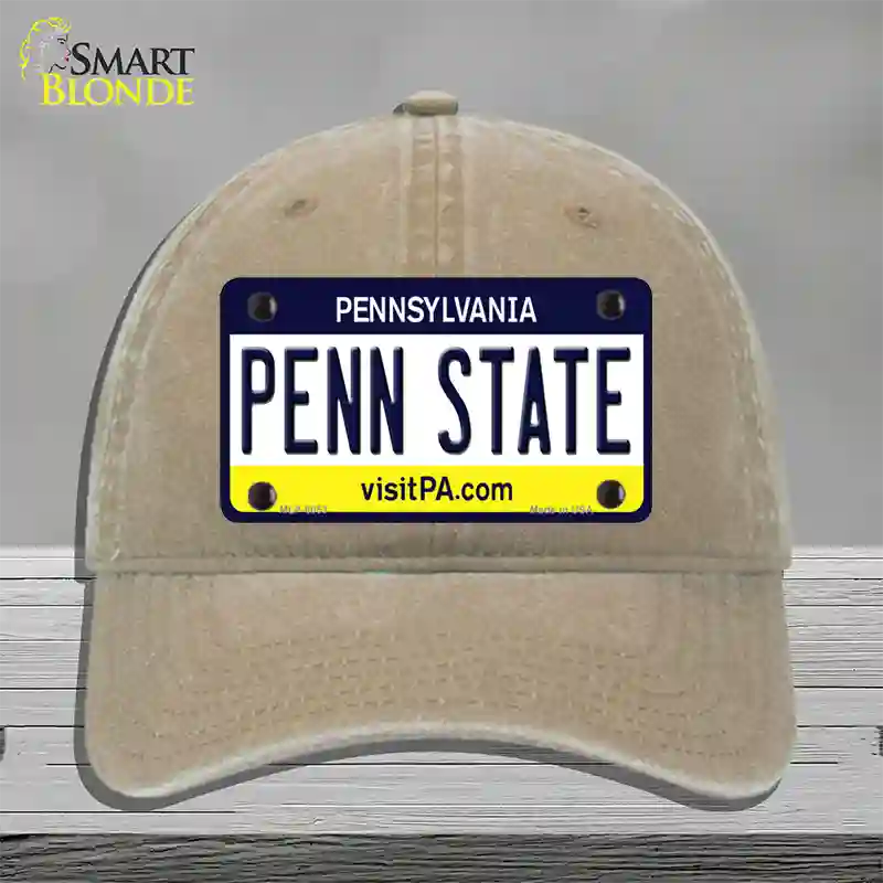 Penn State Pennsylvania State Novelty License Plate Hat Unconstructed Cotton / Khaki
