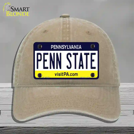 Penn State Pennsylvania State Novelty License Plate Hat Unconstructed Cotton / Khaki