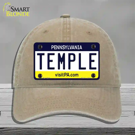 Temple Pennsylvania State Novelty License Plate Hat Unconstructed Cotton / Khaki