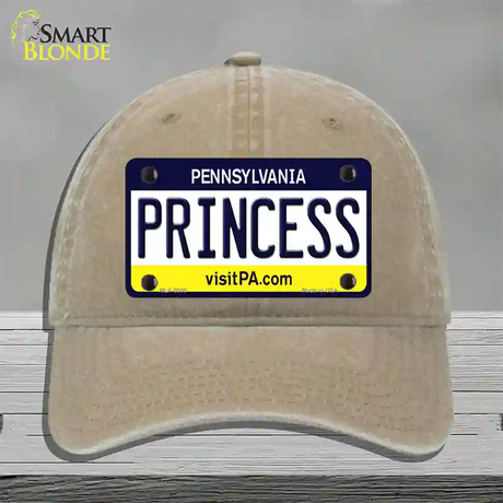 Princess Pennsylvania State Novelty License Plate Hat Unconstructed Cotton / Khaki