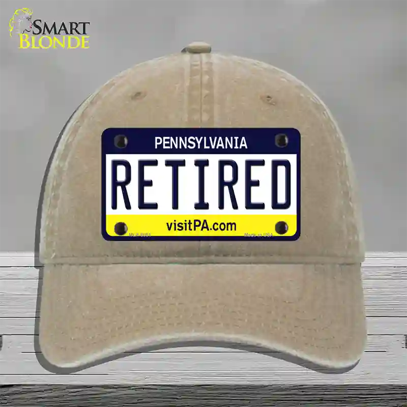 Retired Pennsylvania State Novelty License Plate Hat Unconstructed Cotton / Khaki