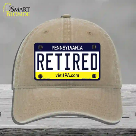 Retired Pennsylvania State Novelty License Plate Hat Unconstructed Cotton / Khaki