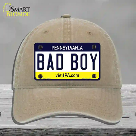 Bad Boy Pennsylvania State Novelty License Plate Hat Unconstructed Cotton / Khaki