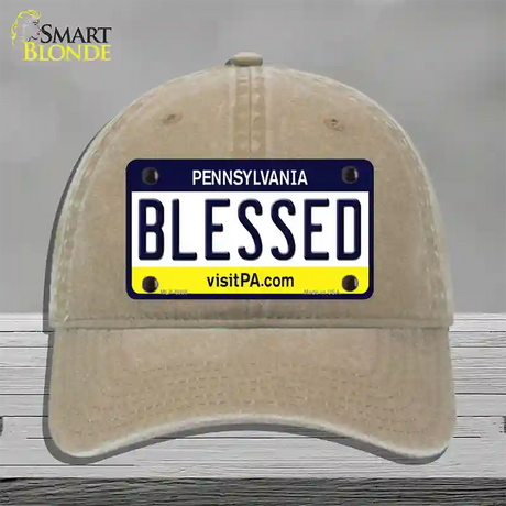 Blessed Pennsylvania State Novelty License Plate Hat Unconstructed Cotton / Khaki