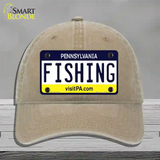 Fishing Pennsylvania State Novelty License Plate Hat Unconstructed Cotton / Khaki