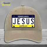 Jesus Pennsylvania State Novelty License Plate Hat Unconstructed Cotton / Khaki