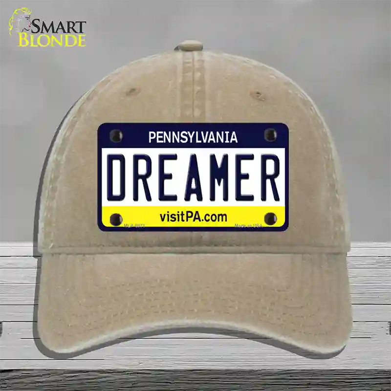 Dreamer Pennsylvania State Novelty License Plate Hat Unconstructed Cotton / Khaki