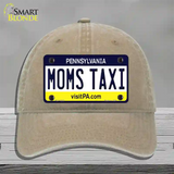 Moms Taxi Pennsylvania State Novelty License Plate Hat Unconstructed Cotton / Khaki