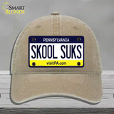 Skool Suks Pennsylvania State Novelty License Plate Hat Unconstructed Cotton / Khaki