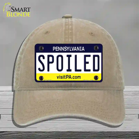 Spoiled Pennsylvania State Novelty License Plate Hat Unconstructed Cotton / Khaki