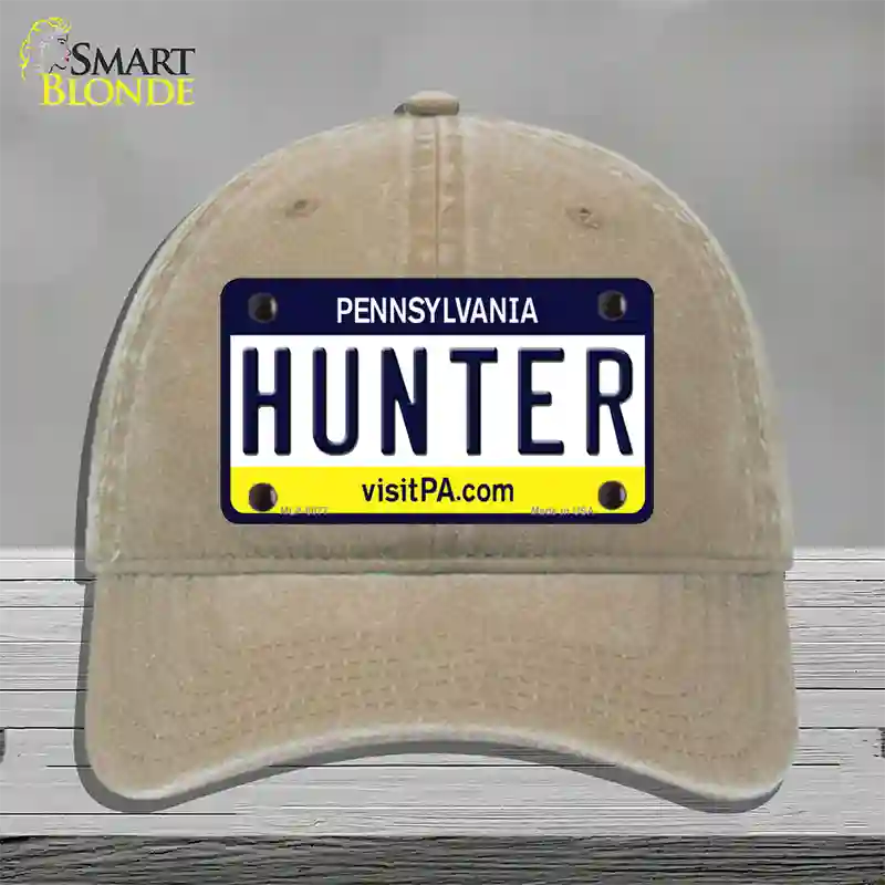 Hunter Pennsylvania State Novelty License Plate Hat Unconstructed Cotton / Khaki