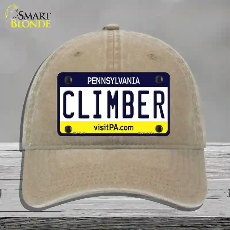 Climber Pennsylvania State Novelty License Plate Hat Unconstructed Cotton / Khaki