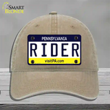 Rider Pennsylvania State Novelty License Plate Hat Unconstructed Cotton / Khaki