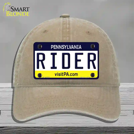 Rider Pennsylvania State Novelty License Plate Hat Unconstructed Cotton / Khaki