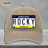 Rocky Pennsylvania State Novelty License Plate Hat Unconstructed Cotton / Khaki