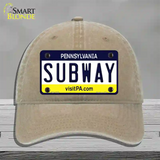 Subway Pennsylvania State Novelty License Plate Hat Unconstructed Cotton / Khaki