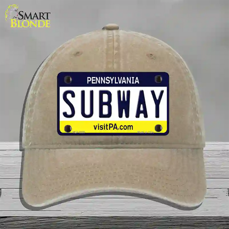 Subway Pennsylvania State Novelty License Plate Hat Unconstructed Cotton / Khaki