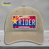 Arizona Centennial Rider Novelty License Plate Hat Unconstructed Cotton / Khaki