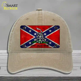 Confederate Dont Tread Novelty License Plate Hat Unconstructed Cotton / Khaki