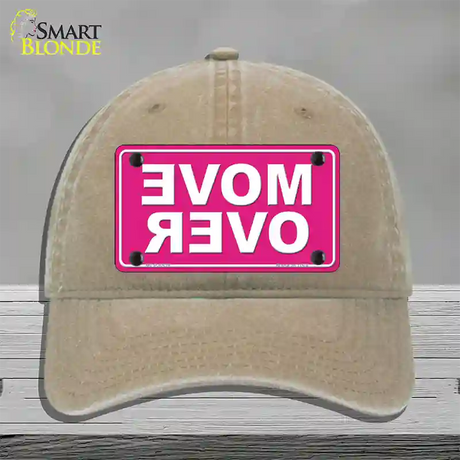 Move Over Pink Novelty License Plate Hat Unconstructed Cotton / Khaki