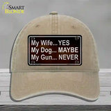 My Gun Novelty License Plate Hat Unconstructed Cotton / Khaki