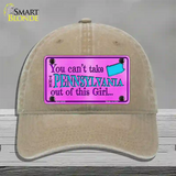 Pennsylvania Girl Novelty License Plate Hat Unconstructed Cotton / Khaki