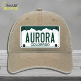 Aurora Colorado Novelty License Plate Hat Unconstructed Cotton / Khaki