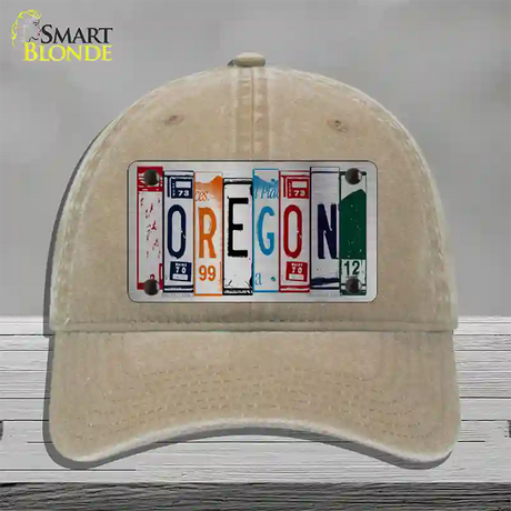 Oregon License Plate Art Novelty License Plate Hat Unconstructed Cotton / Khaki