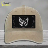 Butterfly Black Brushed Chrome Novelty License Plate Hat Unconstructed Cotton / Khaki