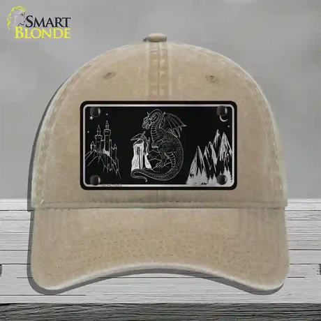 Wizards And Dragons Black Brushed Chrome Novelty License Plate Hat Unconstructed Cotton / Khaki