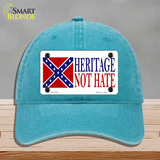 Heritage Not Hate Flag Novelty License Plate Hat Unconstructed Cotton / Lake Blue