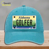 Golfer Alabama Novelty License Plate Hat Unconstructed Cotton / Lake Blue