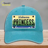 Princess Alabama Novelty License Plate Hat Unconstructed Cotton / Lake Blue