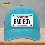 Bad Boy Arkansas Novelty License Plate Hat Unconstructed Cotton / Lake Blue