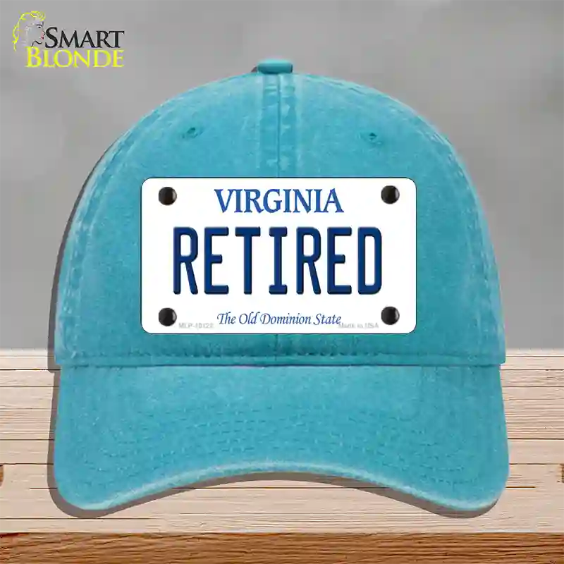Retired Virginia Novelty License Plate Hat Unconstructed Cotton / Lake Blue